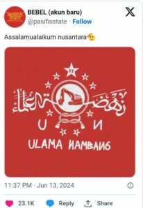 Lambang UN yabg melecehkan bentuk asli lambang Nahdlatul Ulama yang hingga kini viral dibicarakan. 